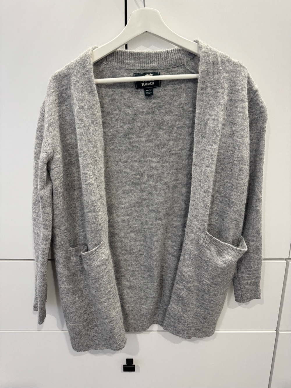 Roots Grey Alpaca / Wool Knit Sweater - Cozy Texture- size XS
